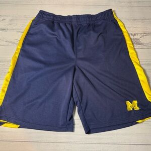 University of Michigan Men's Navy and Yellow Athletic Shorts size large